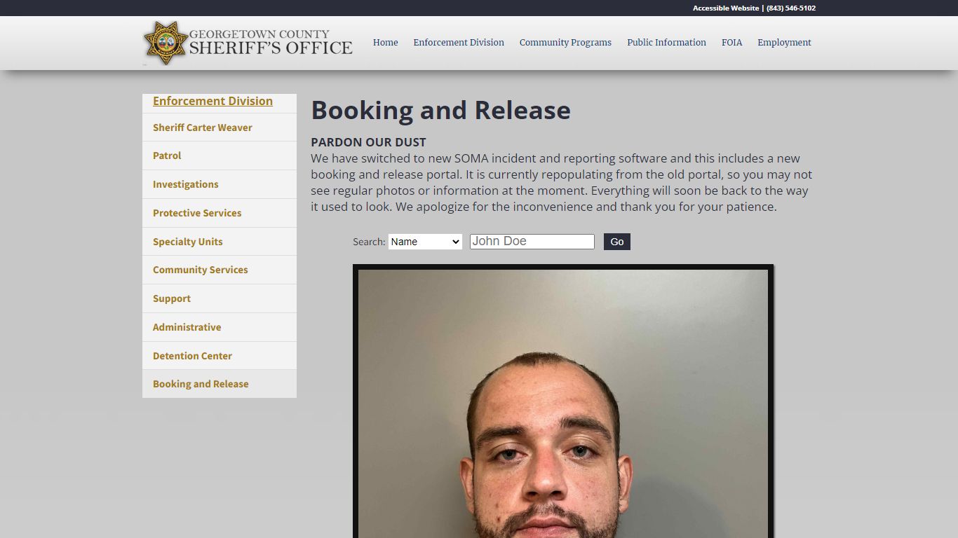 Booking and Release - GCSheriff.org