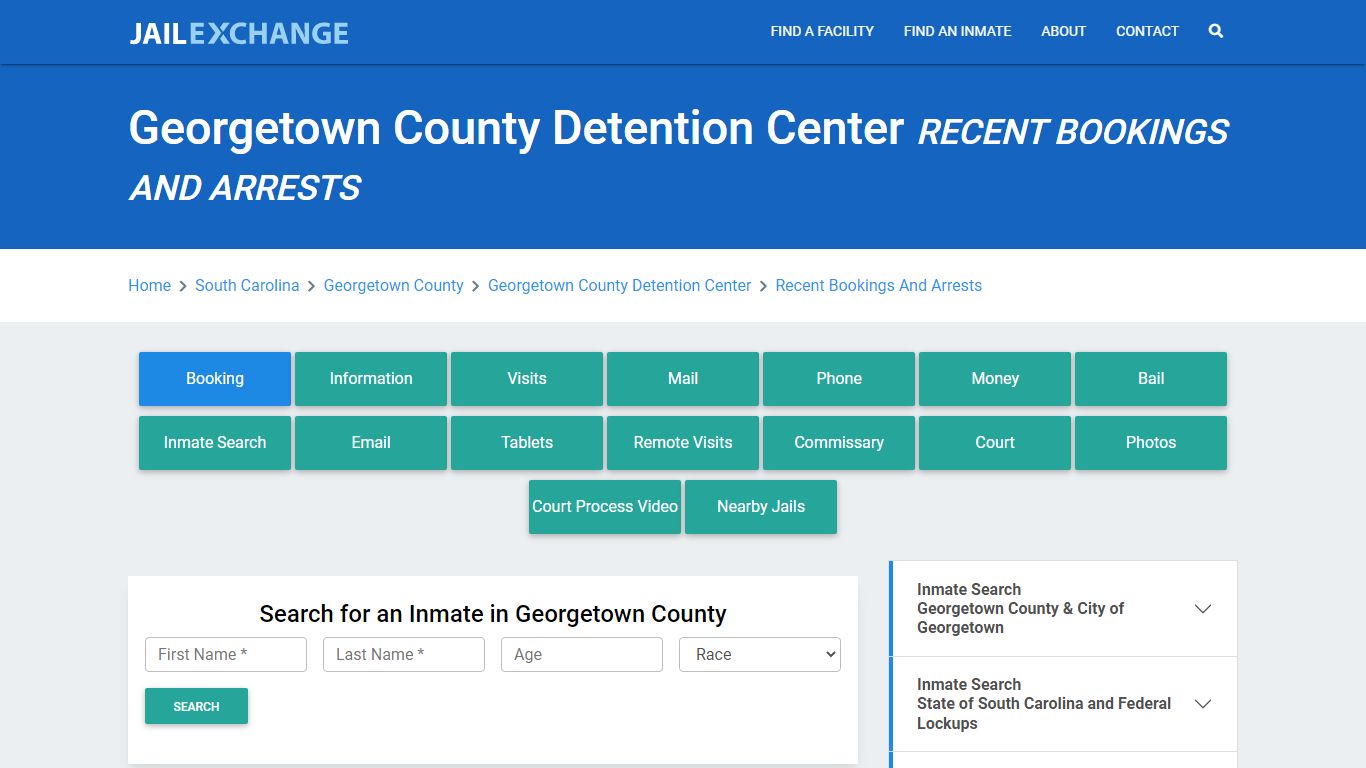 Georgetown County Detention Center Recent Bookings And Arrests