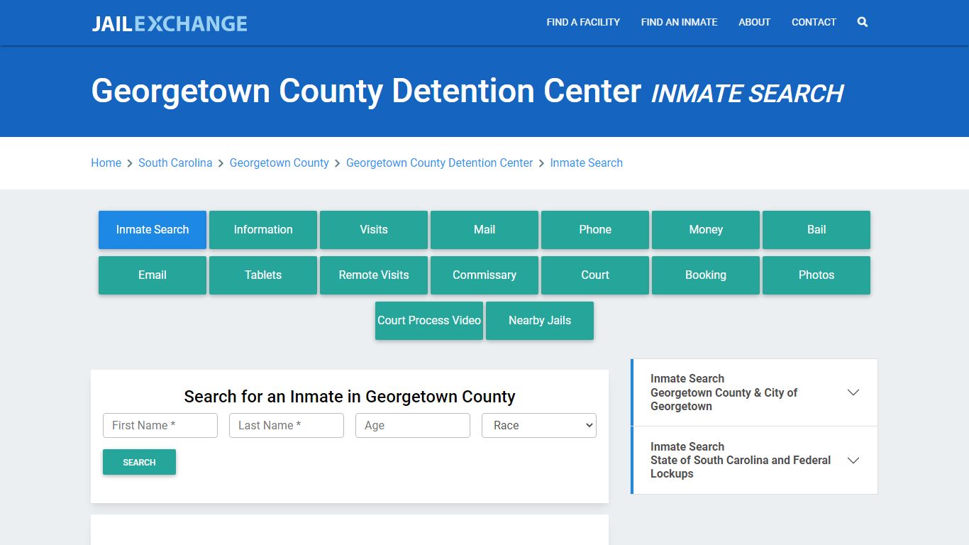 Georgetown County Detention Center Inmate Search - Jail Exchange