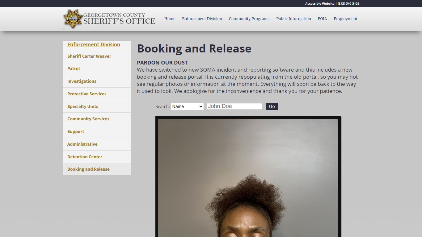 Booking and Release - GCSheriff.org